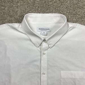 Mizzen+Main Shirt Mens 3XL‎ White Short Sleeve Classic Fit Performance Solid